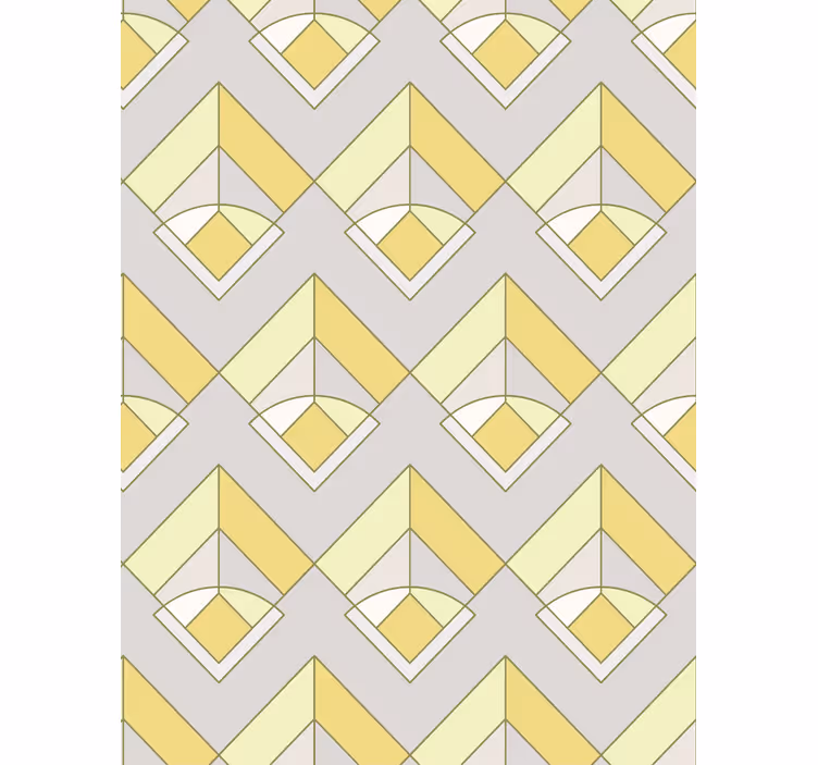 Tapety geometrické vzory žltý a sivý vzor - Tenstickers
