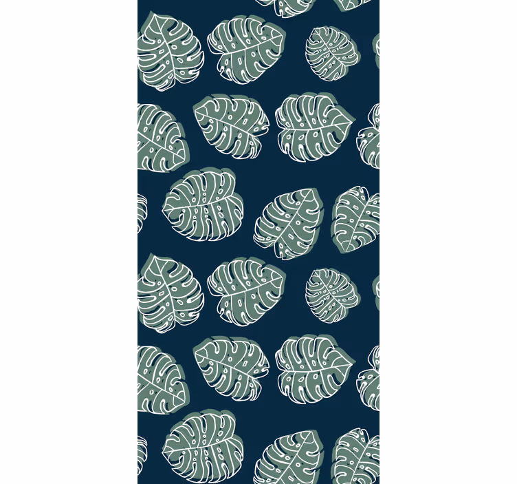 Tapety na stenu príroda zelená a modrá monstera - Tenstickers