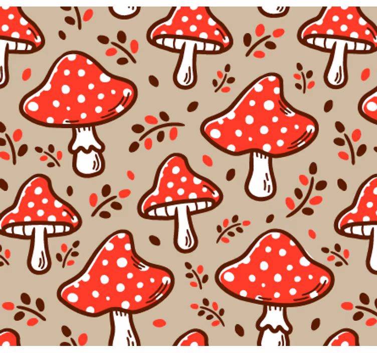Tapety na stenu príroda typické huby na béžovom pozadí - Tenstickers