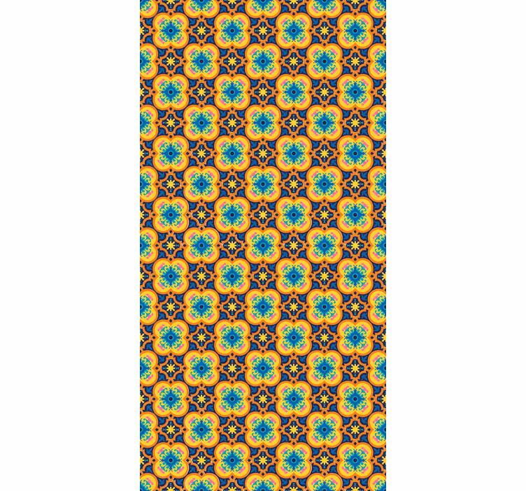 Rôzne vzorované tapety žlto-modrý orientálny boho vzor - Tenstickers