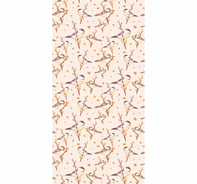 Tapeta do detskej izby aquarella vtáky na konároch - Tenstickers