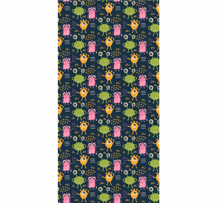 Tapeta do detskej izby s veselými farebnými mimozemšťanmi - Tenstickers