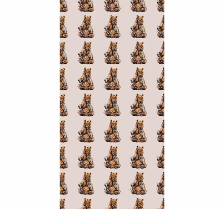 Tapeta do detskej izby hnedý medveď - Tenstickers