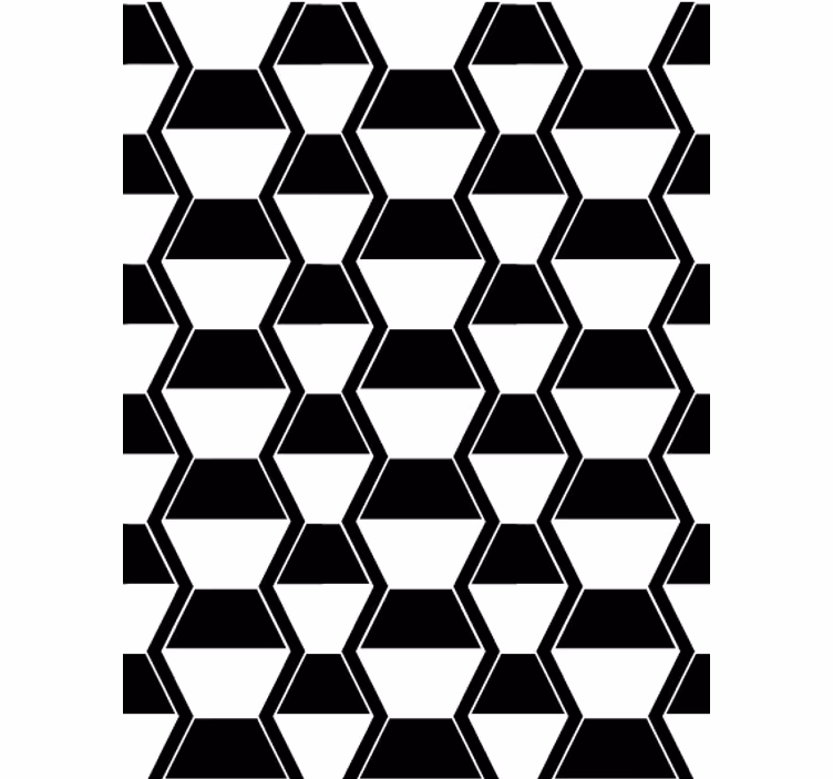 Tapety do obývačky čierno-biele hexagóny v mestskom štýle - Tenstickers