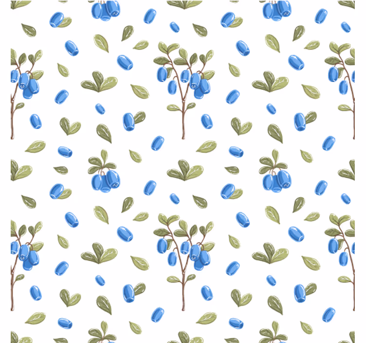 Tapety do obývačky s botanickým modrým vzorom - Tenstickers