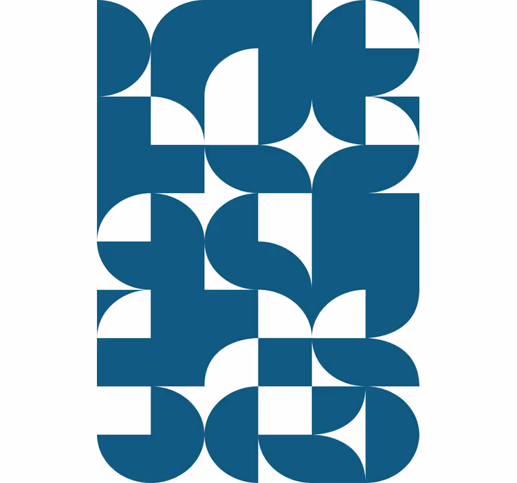 Tapety geometrické vzory modrý kruh umelecký vzor - Tenstickers