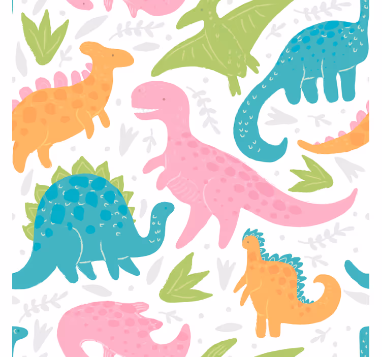 Tapeta dinosaury v pastelových farbách - Tenstickers