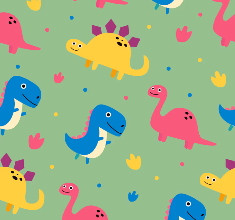 Tapeta dinosaury v farebnom štýle - Tenstickers