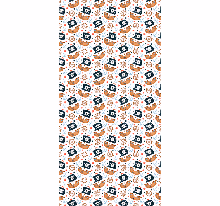 Moderna tapeta na stenu s roztomilými pirátskymi loďami - Tenstickers