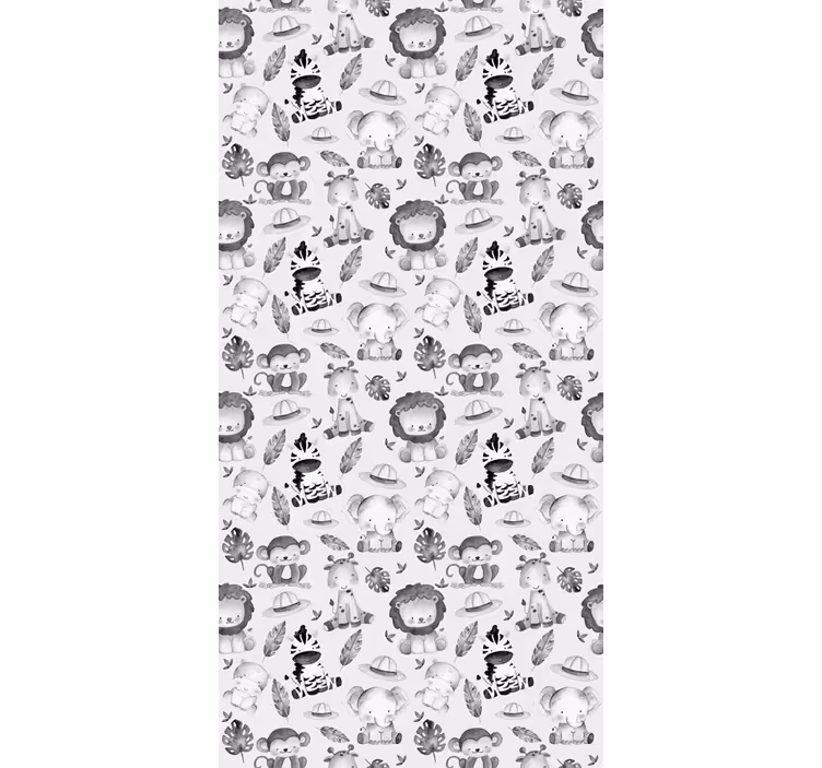 Tapeta do detskej izby so sivými zvieratkami - Tenstickers
