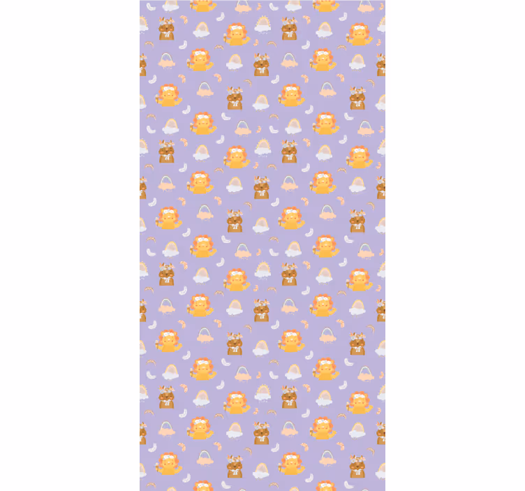 Tapeta do detskej izby so zvieratkami a dúhami - Tenstickers