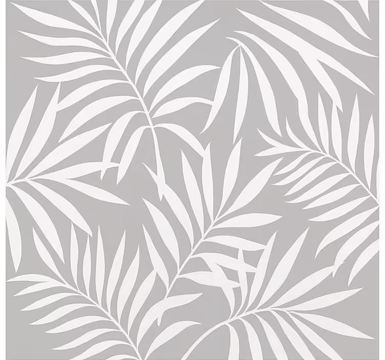 Tapeta do kúpelne elegantné šedé listy - Tenstickers