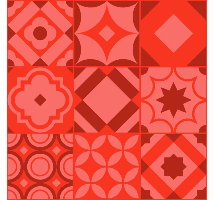 Tapety do kuchyne červené dlaždice - Tenstickers