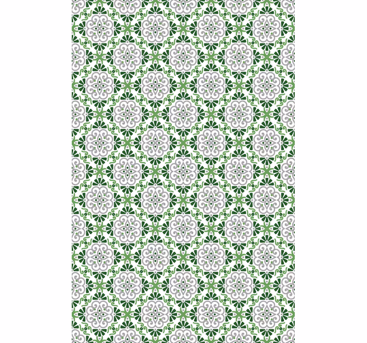 Tapety do kuchyne zelená kvetinová mozaika - Tenstickers