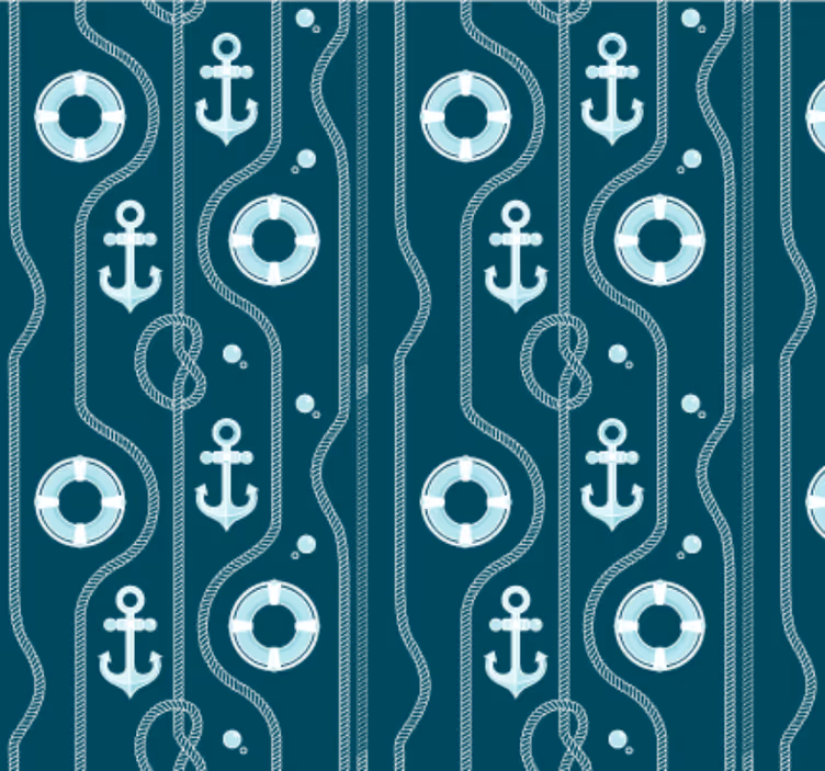 Tapeta do kúpelne modrá námorná kotva - Tenstickers