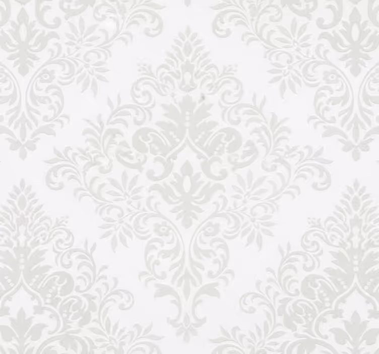 Tapety do obývačky klasický biely damask - Tenstickers