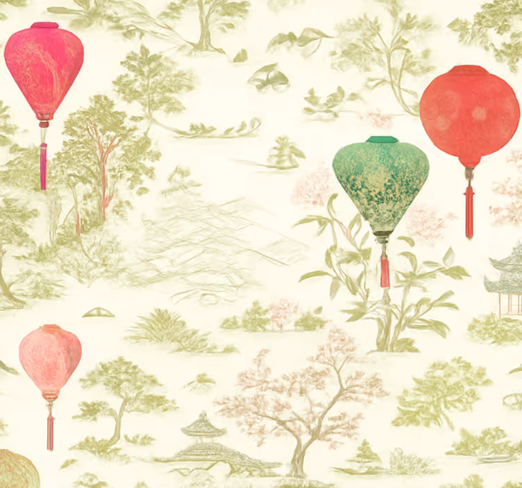 Tapety do spálne orientálna krajina chinoiserie - Tenstickers