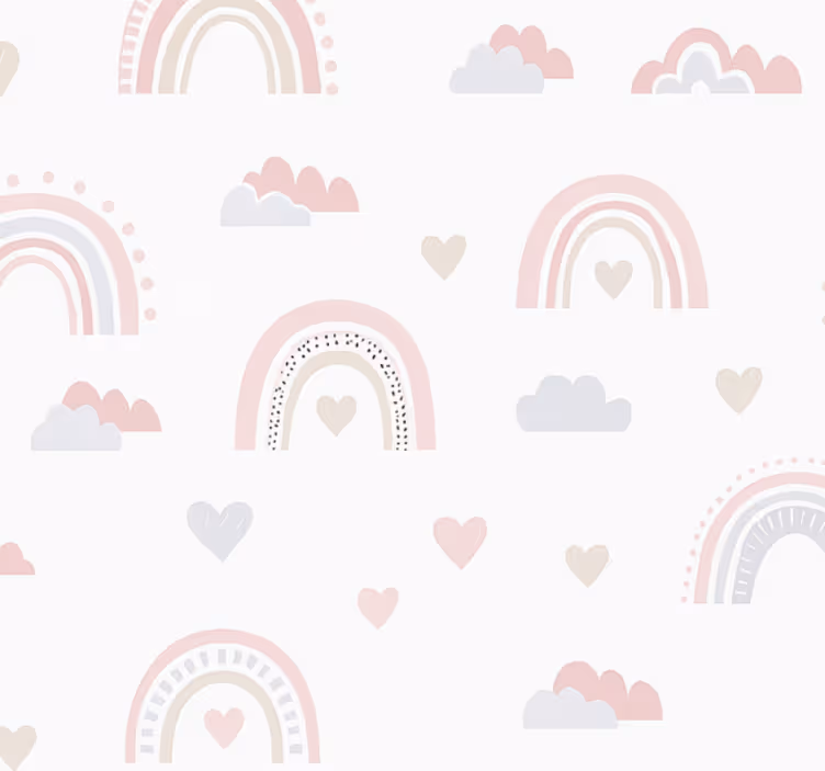Tapeta do detskej izby s ružovým dúhovým dizajnom - Tenstickers