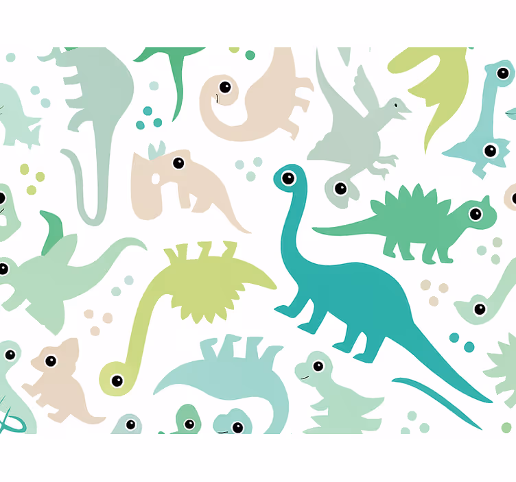 Tapeta do detskej izby jednoduchý farebný dinosaurus - Tenstickers