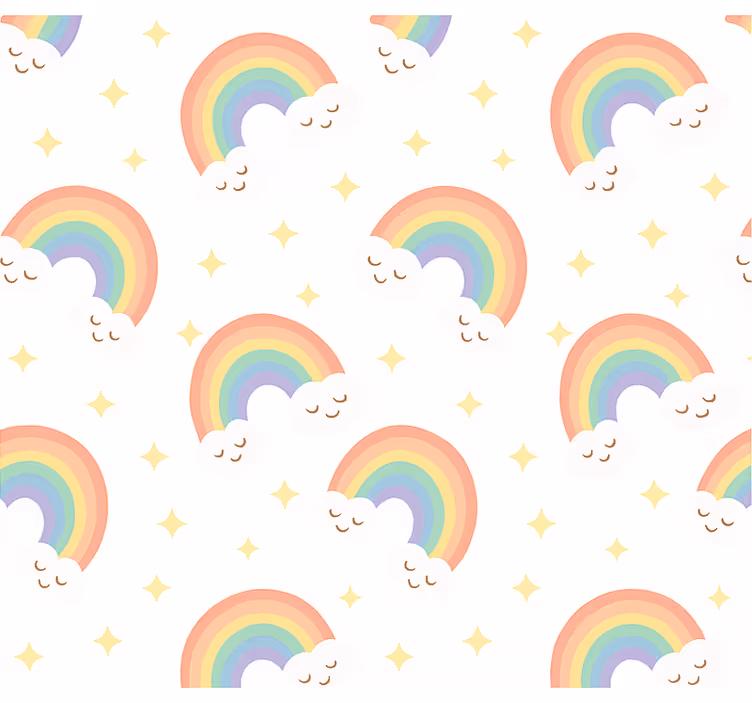 Tapeta do detskej izby dúhové deti - Tenstickers