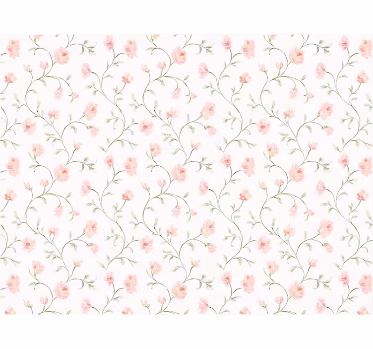 Tapety do spálne s botanickými ružovými kvetmi - Tenstickers