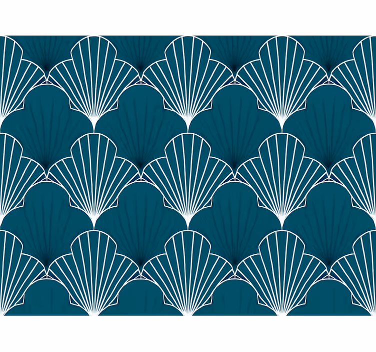 Abstraktne tapety moderný teal morský ventilátor - Tenstickers