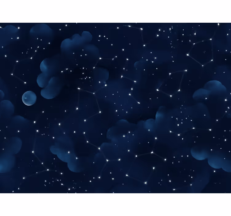 Tapety do spálne nočná modrá obloha so hviezdami - Tenstickers
