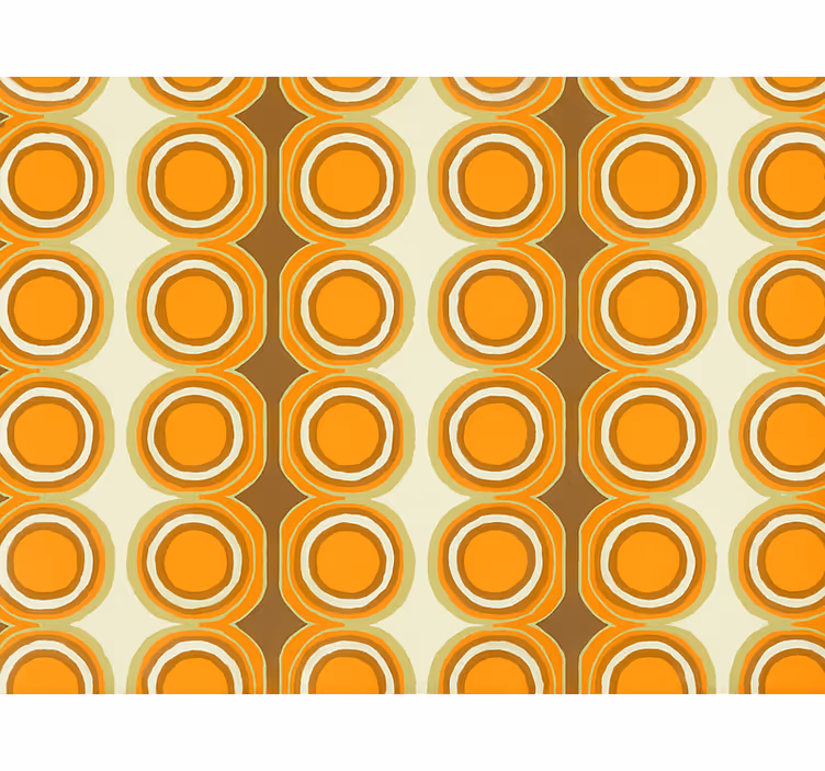 Tapety do obývačky retro oranžové kruhy - Tenstickers
