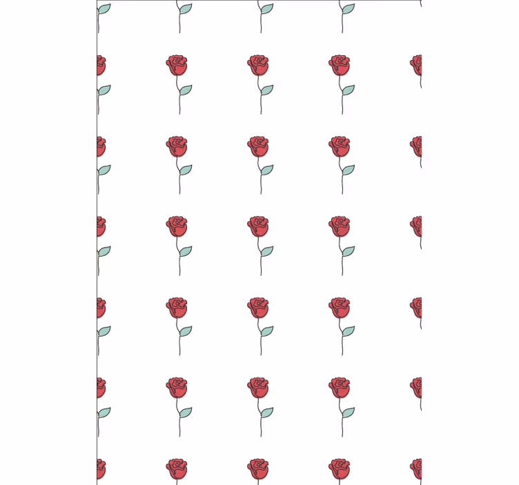 Tapety na stenu kvety roztomilý červený ružový line art - Tenstickers