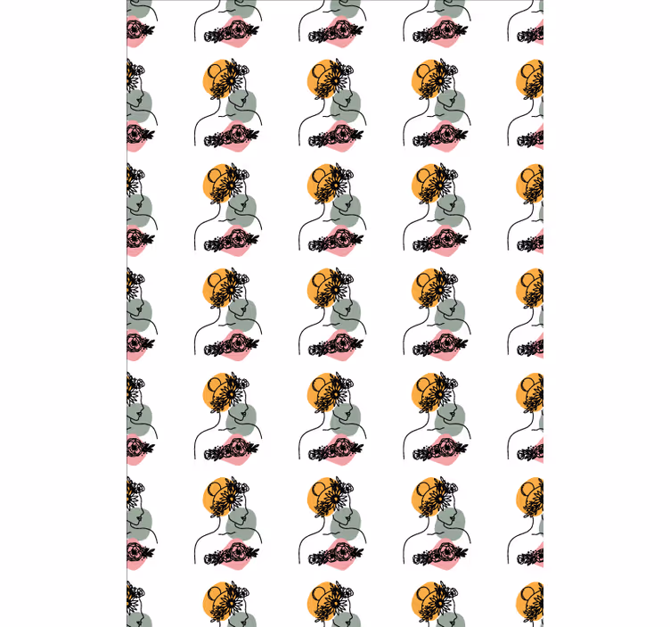 Tapety na stenu kvety úžasná ženská kvetinová tvár - Tenstickers