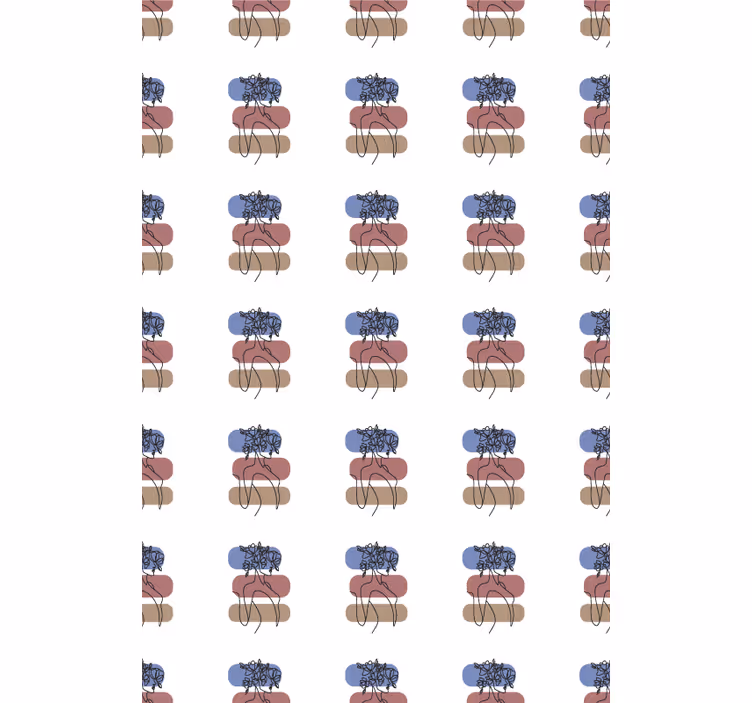 Tapety na stenu kvety s geometrickým ženským dizajnom - Tenstickers