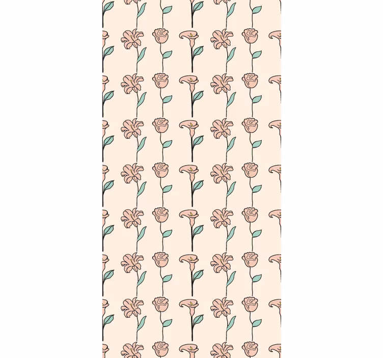 Kvetinová tapeta originálny dizajn minimalistických kvetov - Tenstickers
