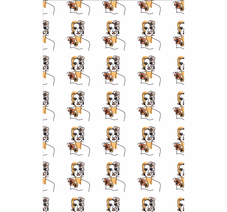 Kvetinová tapeta minimalistická tvár s orchideami - Tenstickers