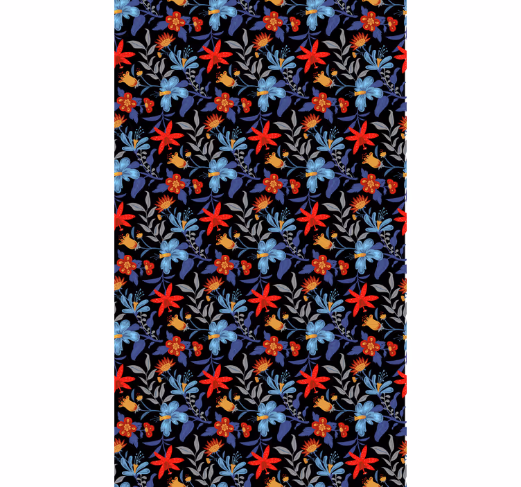 Kvetinová tapeta flowerprint 'tricot' čierna - Tenstickers