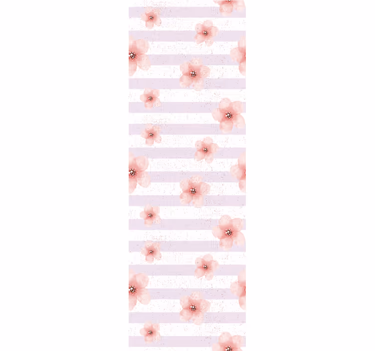 Tapeta do izby shabby chic s vertikálnymi ružovými pruhmi - Tenstickers