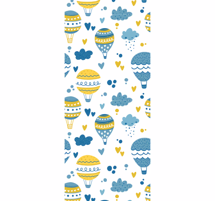 Tapeta do izby farebné balóny a oblaky - Tenstickers