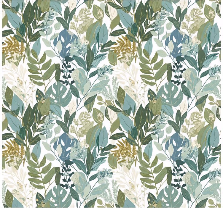 Tapeta listy jemná botanická zeleň - Tenstickers