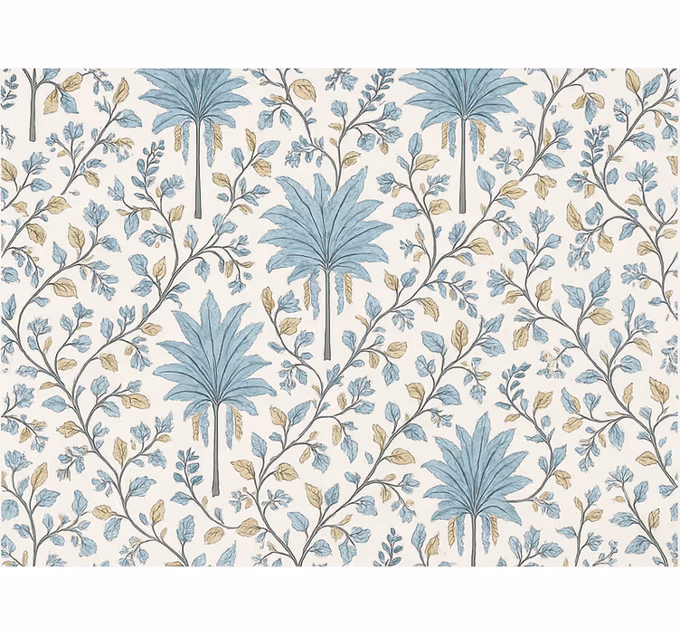Tapeta stromy tlmené teal botanické palmy - Tenstickers