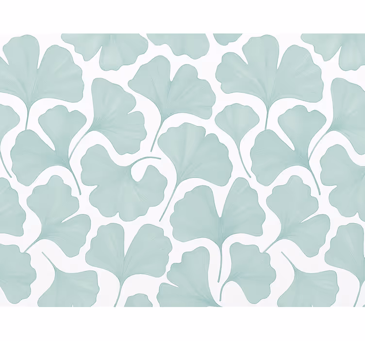 Tapeta listy v tlmených teal ginkgo listoch - Tenstickers