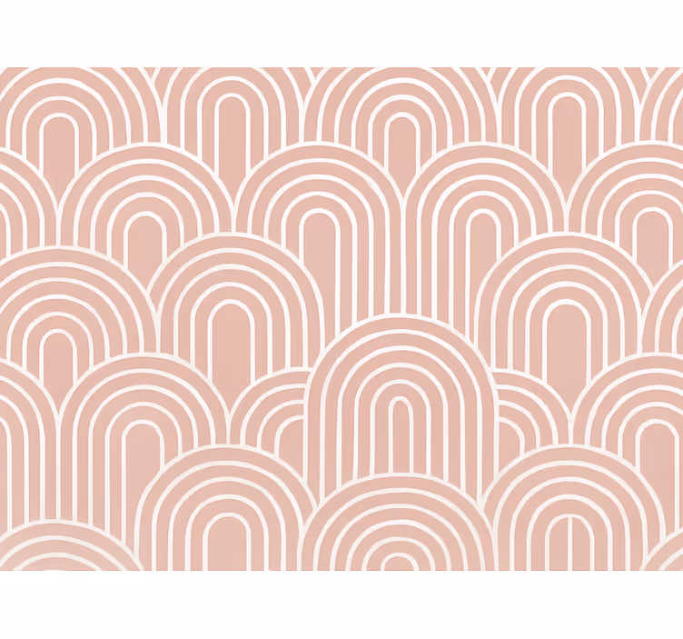 Geometrické tapety v tlmenom ružovom retro oblúku - Tenstickers