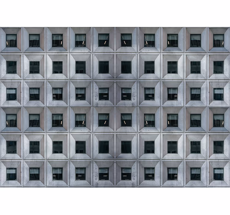Kovové tapety v brutalistickej architektúre - Tenstickers