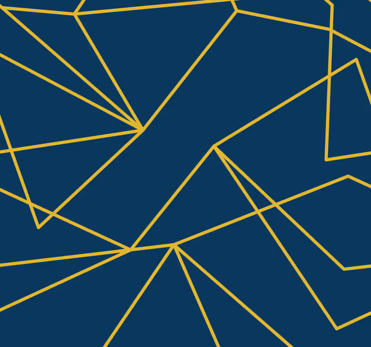 Modré tapety s geometrickými zlatými líniami - Tenstickers