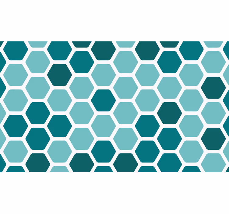 Modré tapety s vzorom tyrkysových hexagónov - Tenstickers