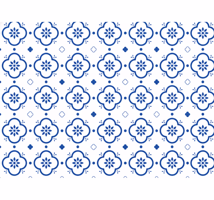 Biele tapety modré dlaždice - Tenstickers