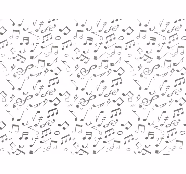 Biele tapety s hudobnými notami - Tenstickers