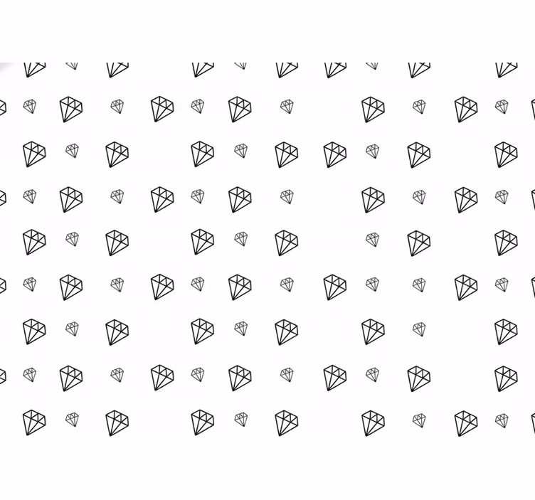 Biele tapety s čiernym diamantovým vzorom - Tenstickers