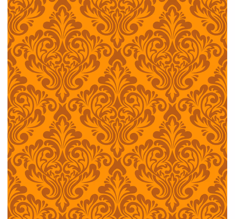 Oranžové tapety vintage damask - Tenstickers