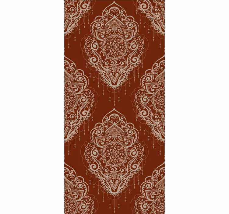 Červené tapety s elegantným mehndi ornamentom - Tenstickers
