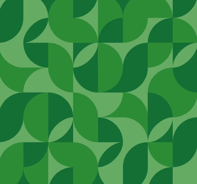 Zelená tapeta na stenu retro geometrická - Tenstickers