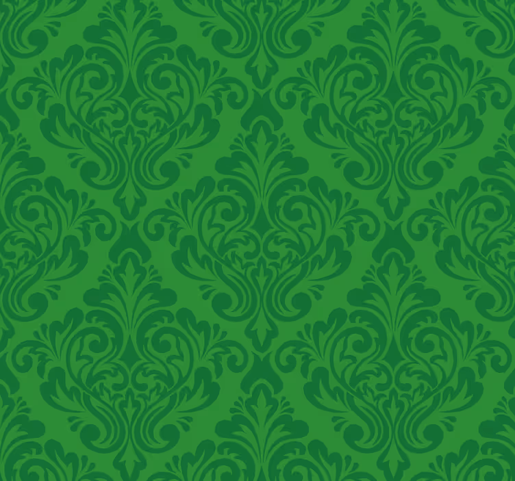 Zelená tapeta na stenu kvetinový damask - Tenstickers